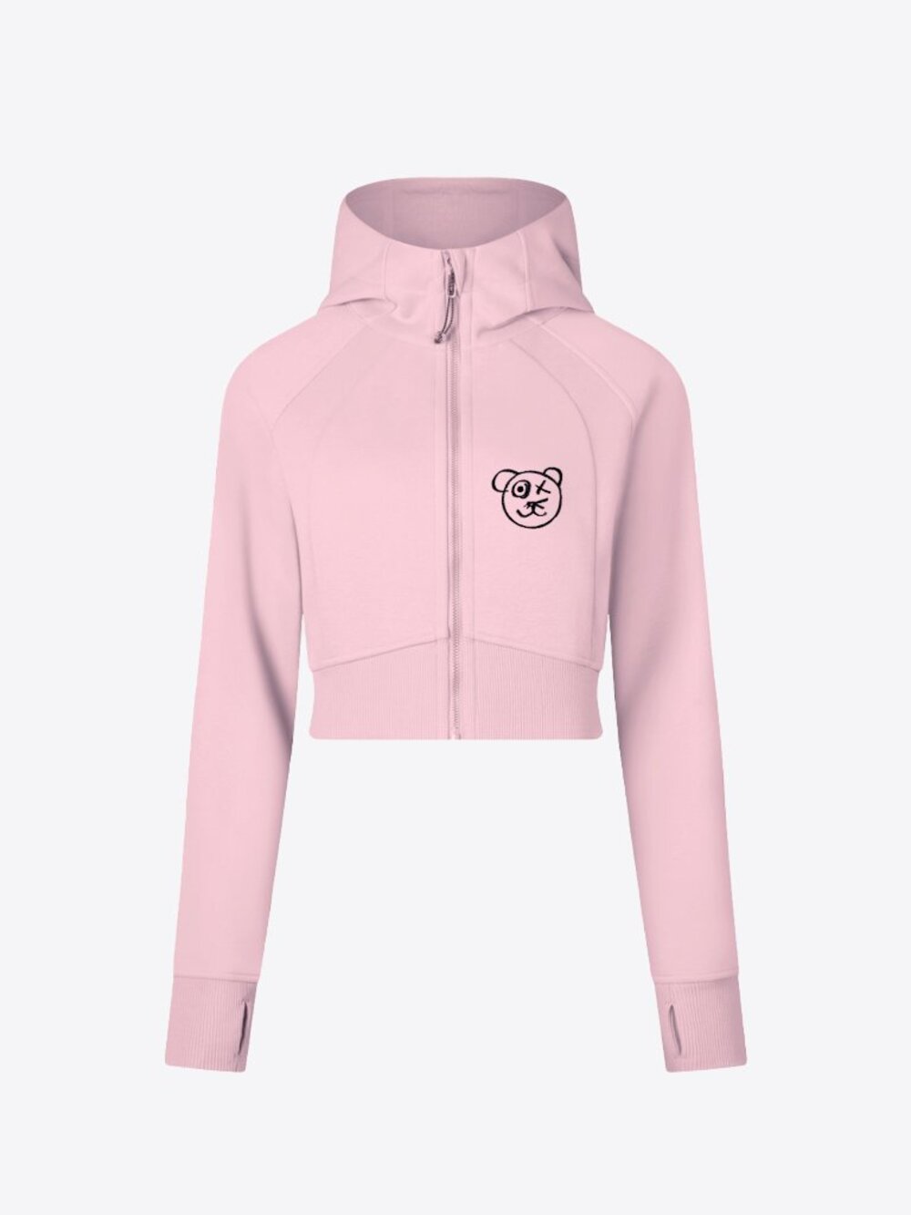 Pink Crop Athleisure Zip Hoodie Sample